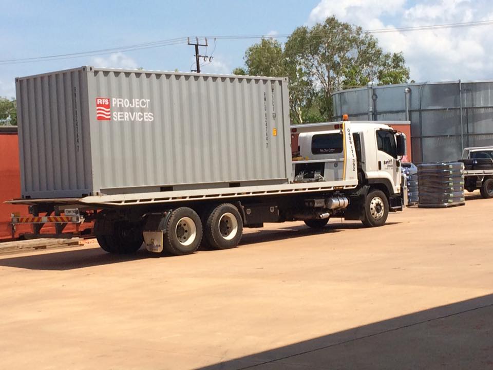 Our Heavy Duty Tow Truck Towing a Container — Darwin, NT